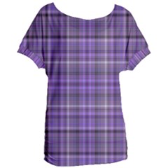 Purple  Plaid Women s Oversized Tee