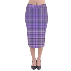 Purple  Plaid Velvet Midi Pencil Skirt by snowwhitegirl