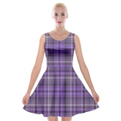 Purple  Plaid Velvet Skater Dress by snowwhitegirl