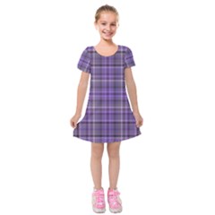 Purple  Plaid Kids  Short Sleeve Velvet Dress by snowwhitegirl