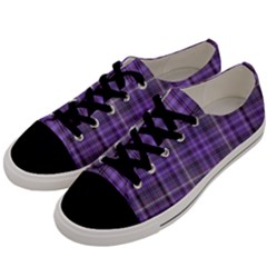 Purple  Plaid Men s Low Top Canvas Sneakers by snowwhitegirl