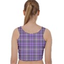 Purple  Plaid Velvet Racer Back Crop Top View2