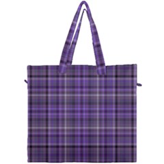 Purple  Plaid Canvas Travel Bag