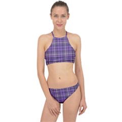 Purple  Plaid Racer Front Bikini Set by snowwhitegirl