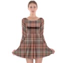 Peach  Plaid Long Sleeve Skater Dress View1