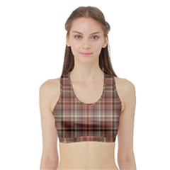 Peach  Plaid Sports Bra With Border by snowwhitegirl