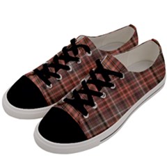 Peach  Plaid Men s Low Top Canvas Sneakers by snowwhitegirl