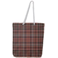 Peach  Plaid Full Print Rope Handle Tote (large) by snowwhitegirl