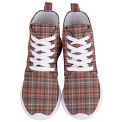 Peach  Plaid Women s Lightweight High Top Sneakers