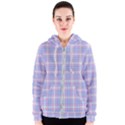 Pink Blue Plaid Women s Zipper Hoodie View1