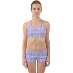 Pink Blue Plaid Back Web Gym Set by snowwhitegirl