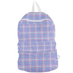 Pink Blue Plaid Foldable Lightweight Backpack by snowwhitegirl