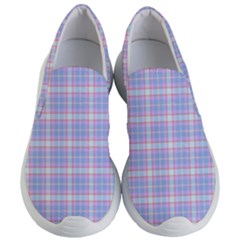 Pink Blue Plaid Women s Lightweight Slip Ons