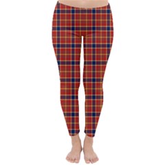 Red Yellow Plaid Classic Winter Leggings by snowwhitegirl