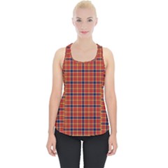 Red Yellow Plaid Piece Up Tank Top