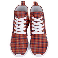 Red Yellow Plaid Women s Lightweight High Top Sneakers