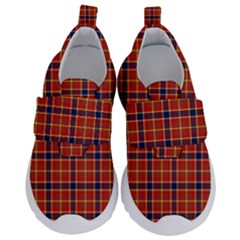 Red Yellow Plaid Velcro Strap Shoes