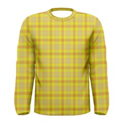 Yellow Sun Plaid Men s Long Sleeve Tee by snowwhitegirl