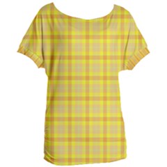 Yellow Sun Plaid Women s Oversized Tee