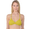 Yellow Sun Plaid Reversible Tri Bikini Top View1