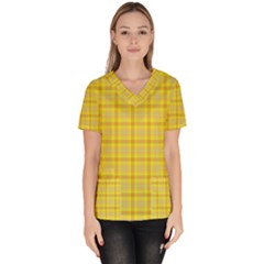 Yellow Sun Plaid Scrub Top by snowwhitegirl