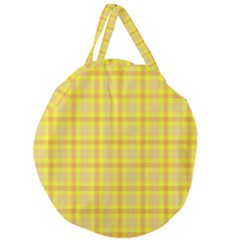 Yellow Sun Plaid Giant Round Zipper Tote