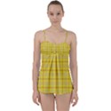 Yellow Sun Plaid Babydoll Tankini Set View1