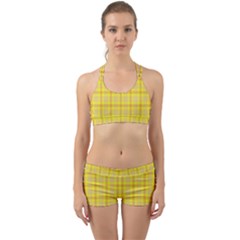 Yellow Sun Plaid Back Web Gym Set