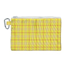 Yellow Sun Plaid Canvas Cosmetic Bag (large)