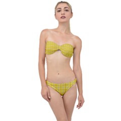 Yellow Sun Plaid Classic Bandeau Bikini Set