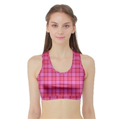 Valentine Pink Red Plaid Sports Bra With Border by snowwhitegirl