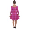 Valentine Pink Red Plaid Quarter Sleeve Skater Dress View2