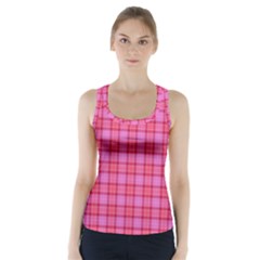 Valentine Pink Red Plaid Racer Back Sports Top by snowwhitegirl