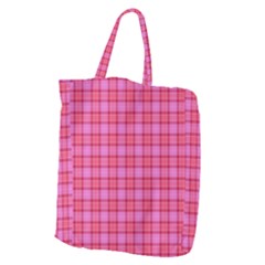 Valentine Pink Red Plaid Giant Grocery Tote