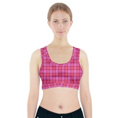 Valentine Pink Red Plaid Sports Bra With Pocket by snowwhitegirl