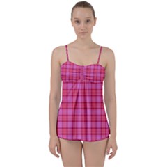 Valentine Pink Red Plaid Babydoll Tankini Set by snowwhitegirl