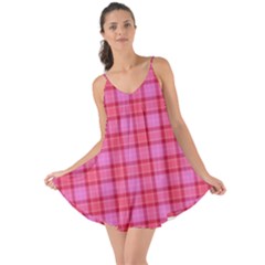 Valentine Pink Red Plaid Love The Sun Cover Up