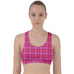 Valentine Pink Red Plaid Back Weave Sports Bra by snowwhitegirl