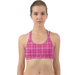 Valentine Pink Red Plaid Back Web Sports Bra by snowwhitegirl