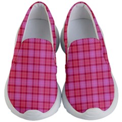 Valentine Pink Red Plaid Kid s Lightweight Slip Ons