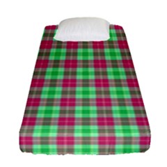 Pink Green Plaid Fitted Sheet (single Size) by snowwhitegirl