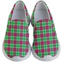 Pink Green Plaid Kid s Lightweight Slip Ons View1