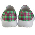 Pink Green Plaid Kid s Lightweight Slip Ons View4