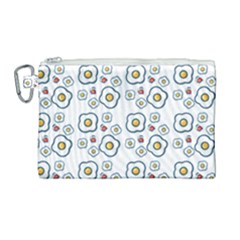 Eggs White Canvas Cosmetic Bag (large)