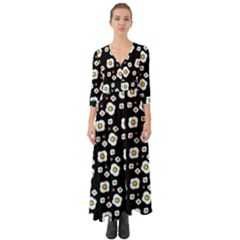 Eggs Black Button Up Boho Maxi Dress