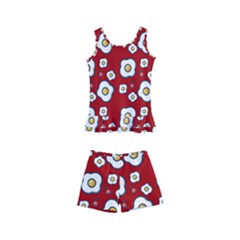 Eggs Red Kid s Boyleg Swimsuit