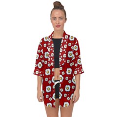 Eggs Red Open Front Chiffon Kimono by snowwhitegirl