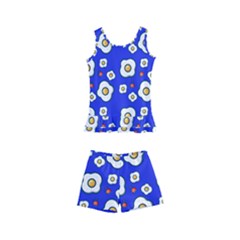 Eggs Blue Kid s Boyleg Swimsuit