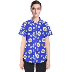 Eggs Blue Women s Short Sleeve Shirt