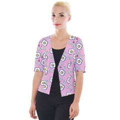 Eggs Pink Cropped Button Cardigan